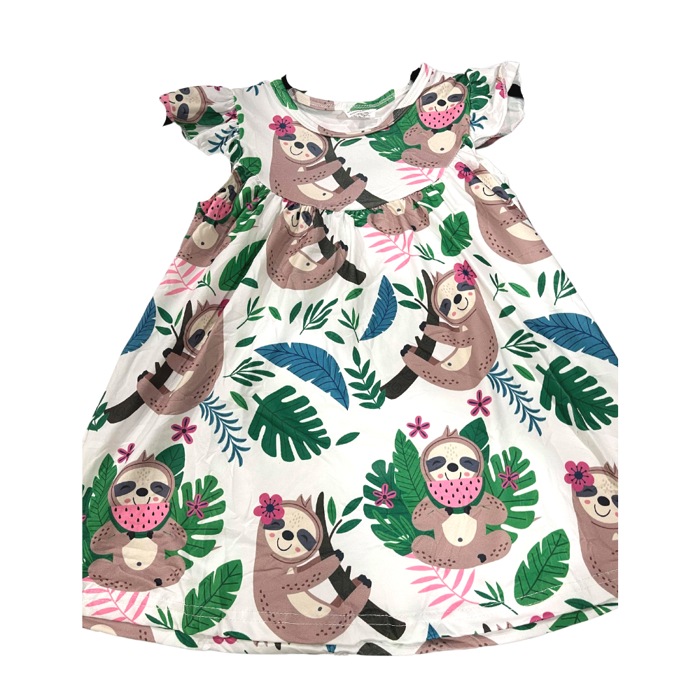 Girls Dress Sloth - Gracie Roze